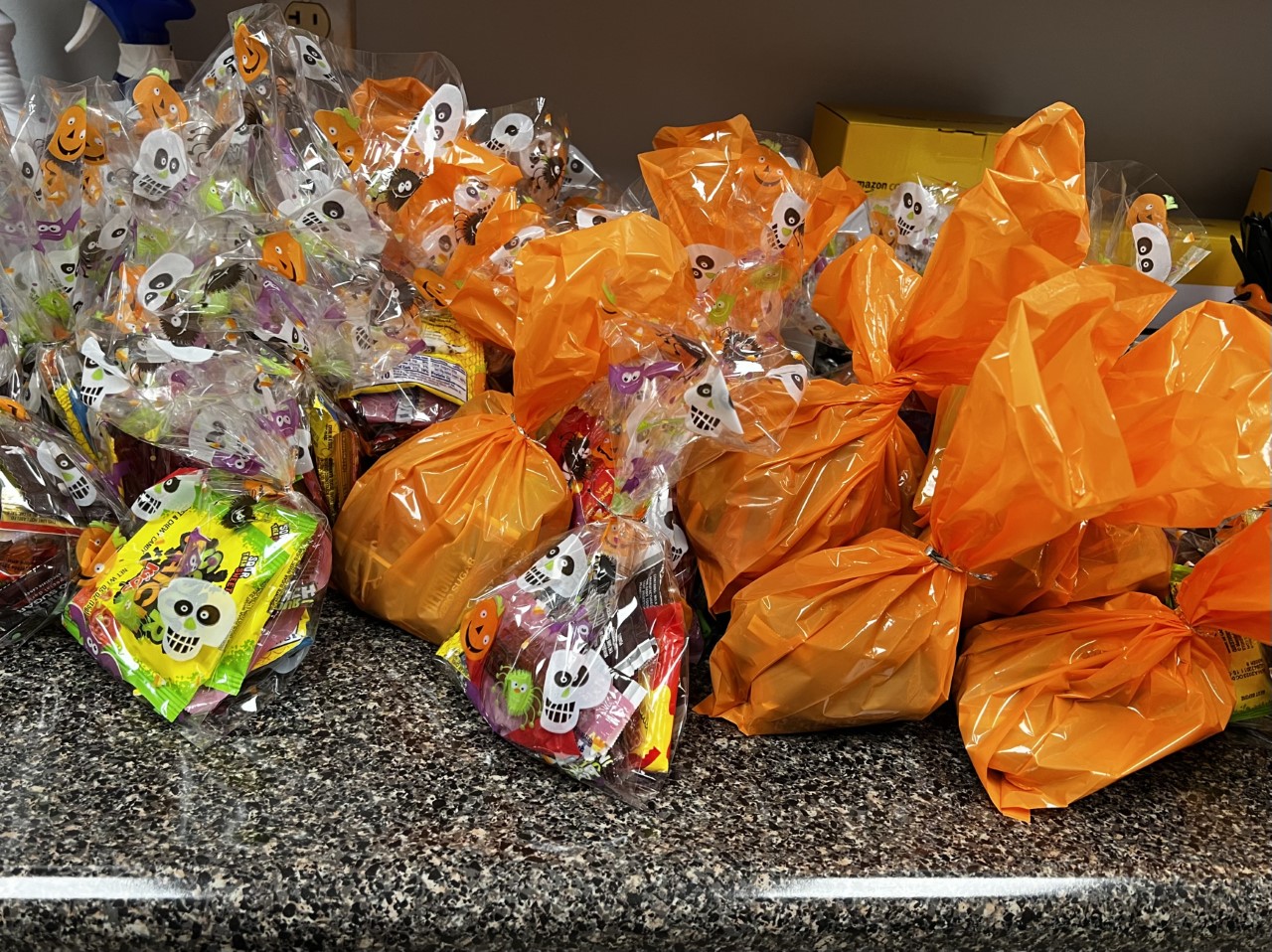 Bags of Halloween candy