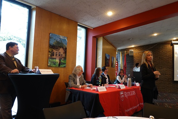 Panelists alongside MBS faculty