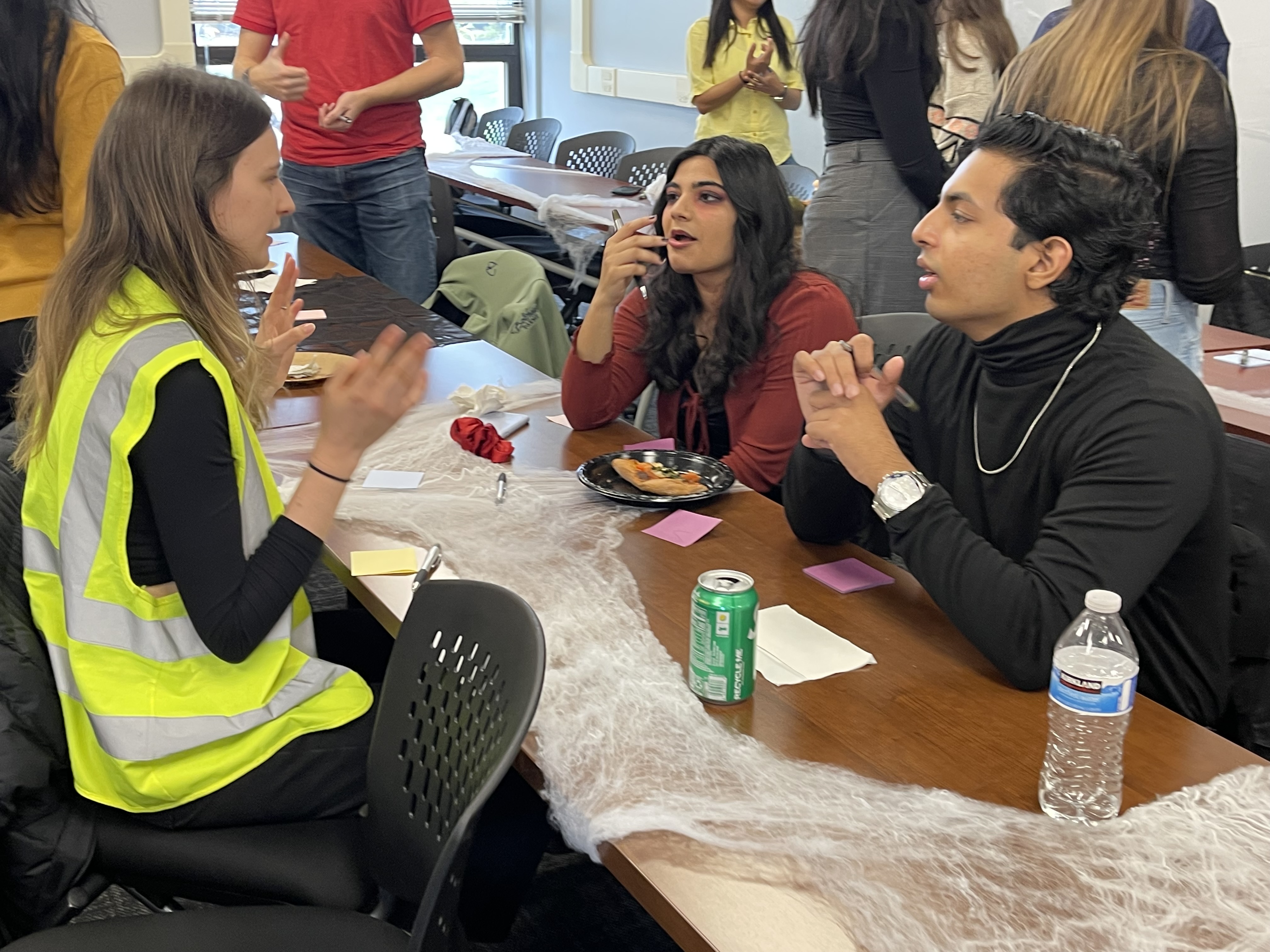 Three students discussing