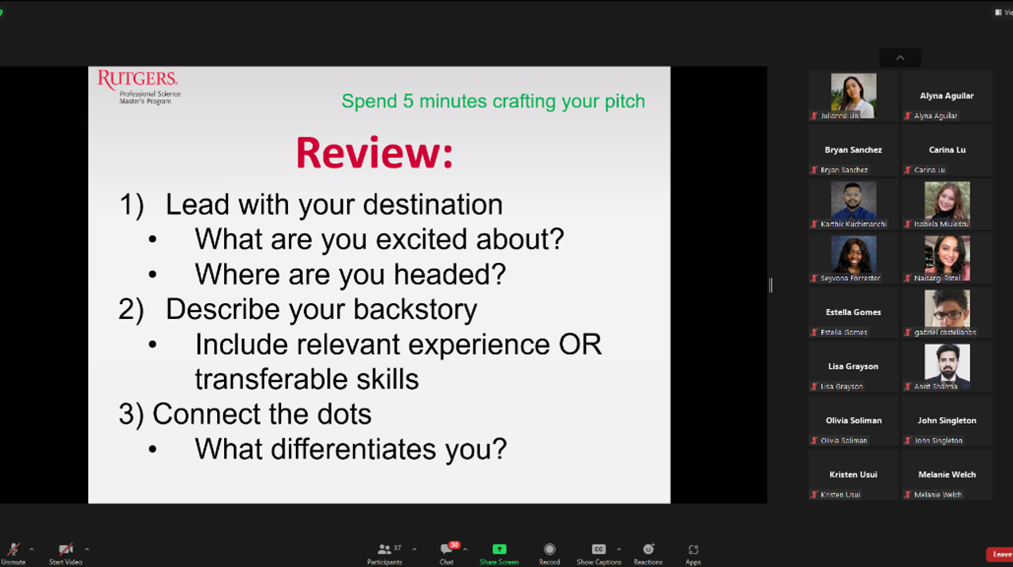 Powerpoint slide reviewing key points from presentation