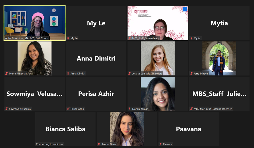 Zoom screen with facilitator and students