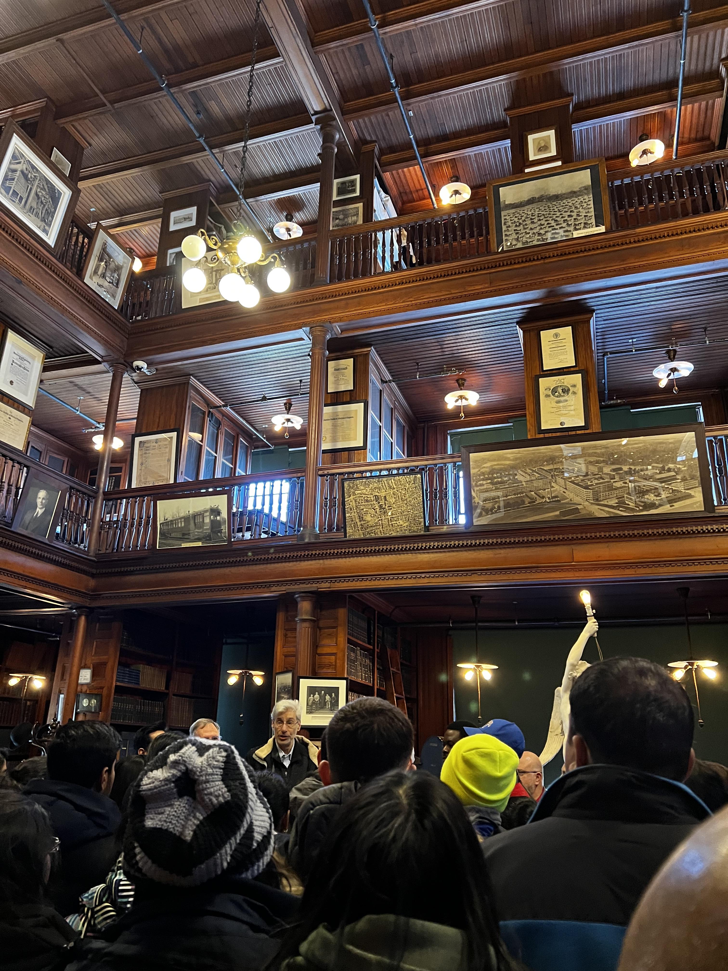 Students in a library