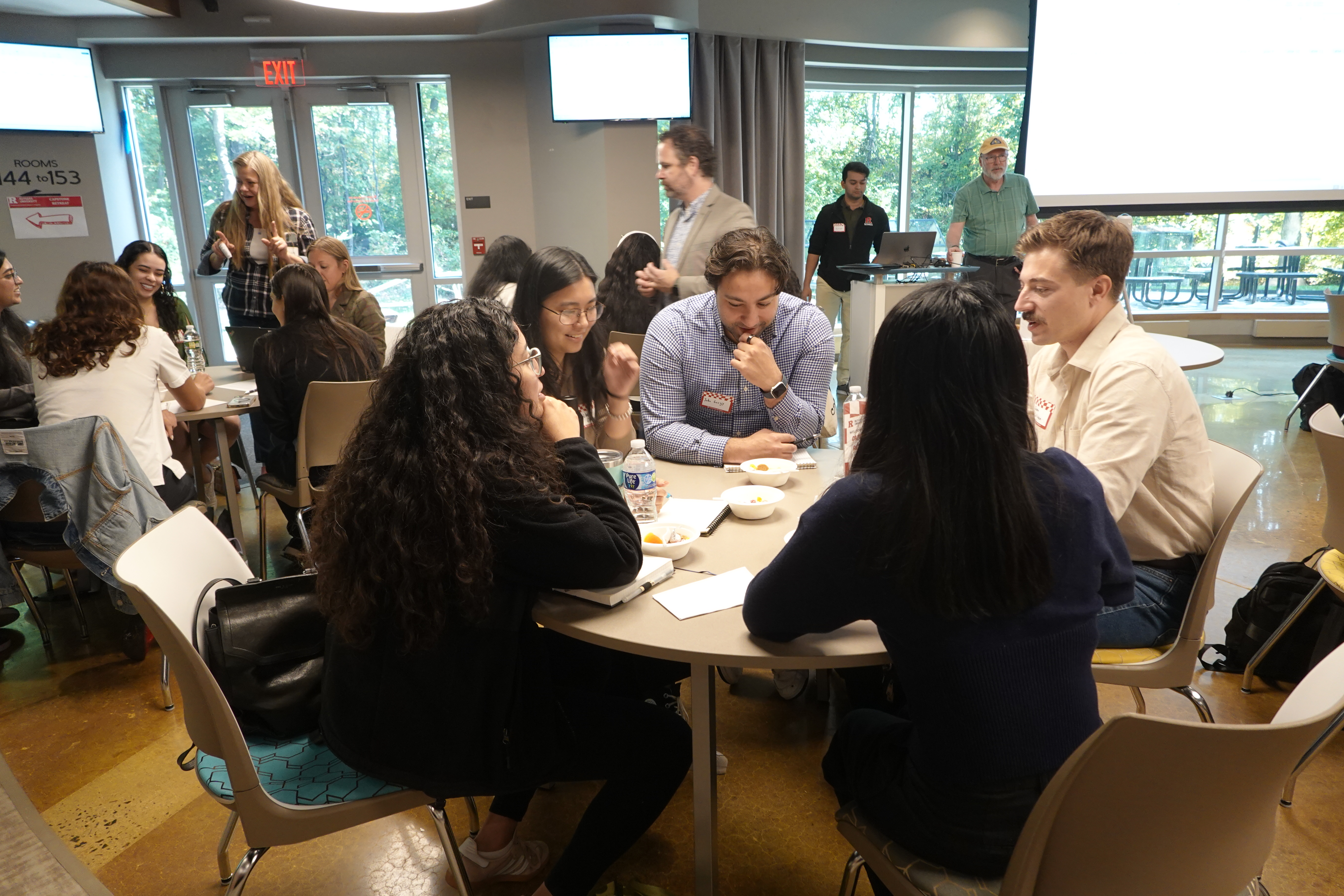Group of people having a discussion