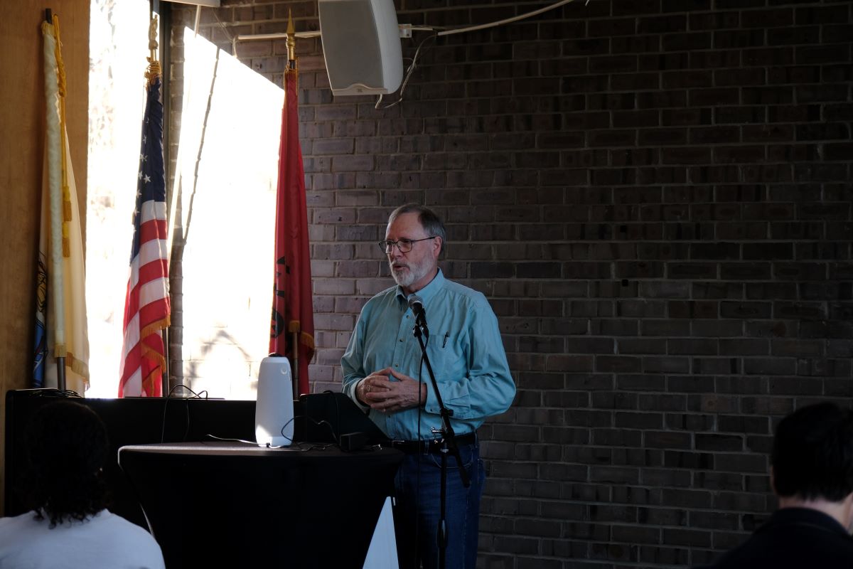 professor standing at podium