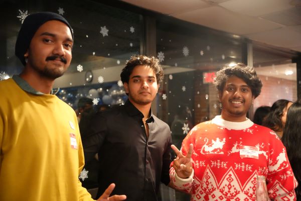 students standing together smiling