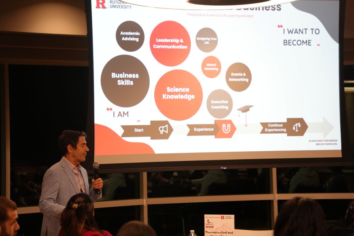 A professor giving a presentation 