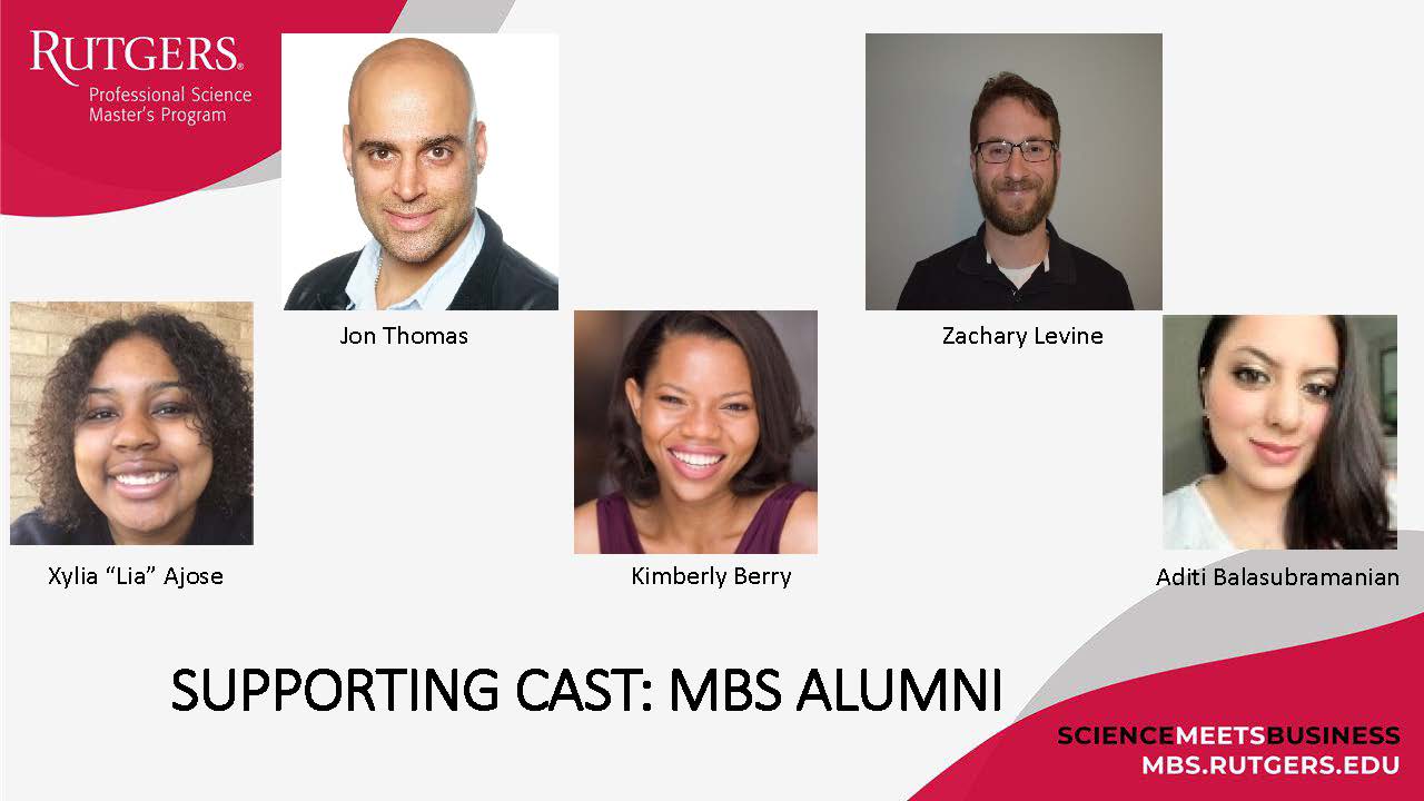 Slide from presentation with pictures of MBS alumni