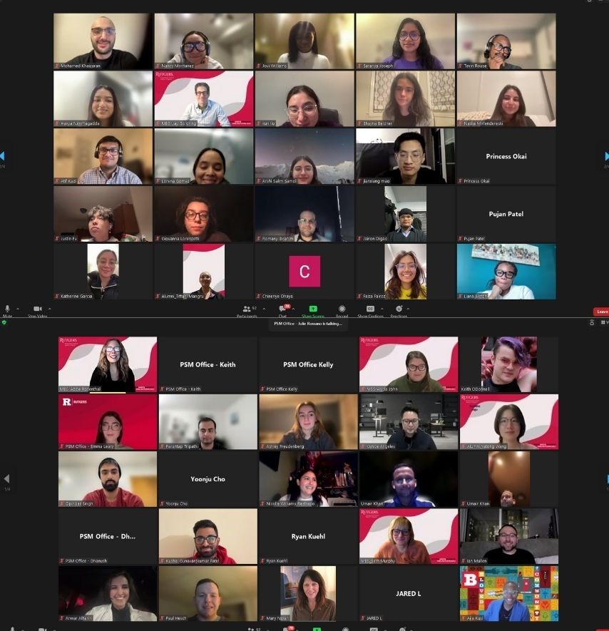Screenshot of Zoom attendees