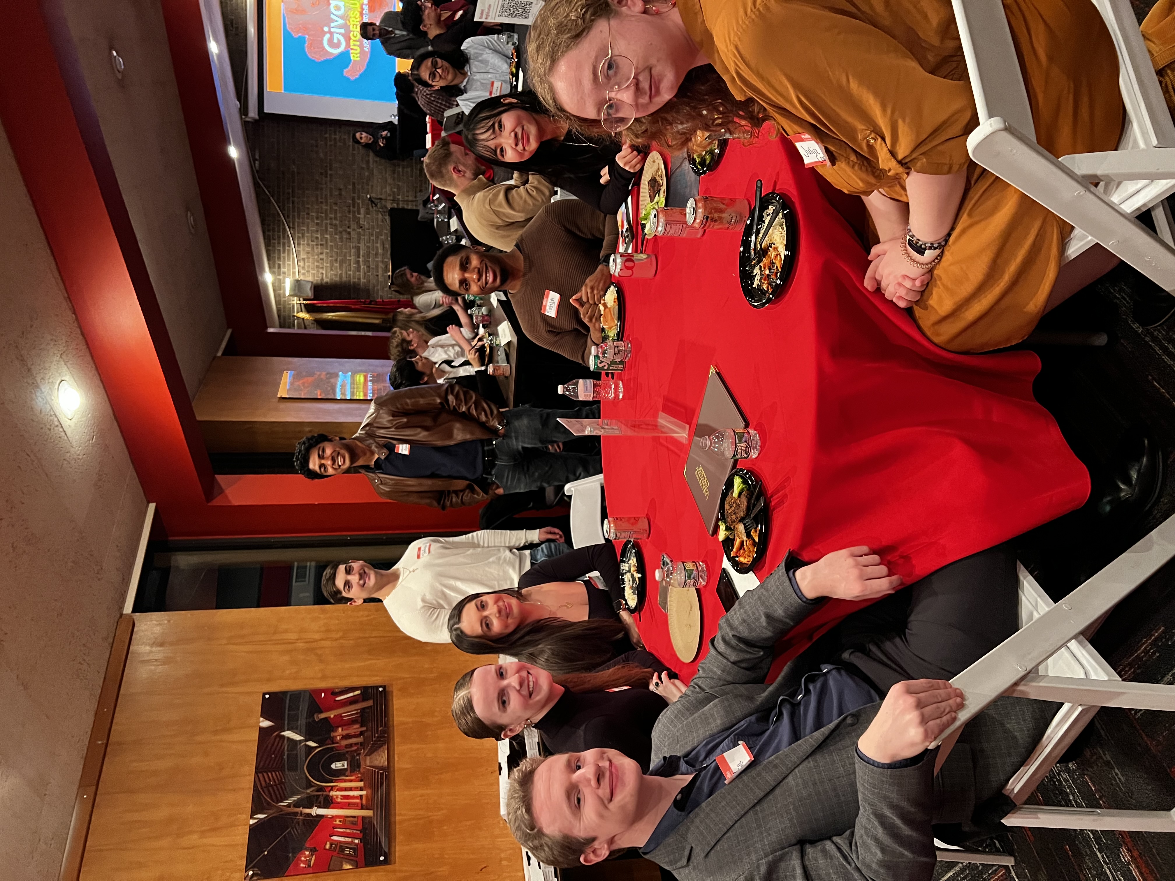 students at table