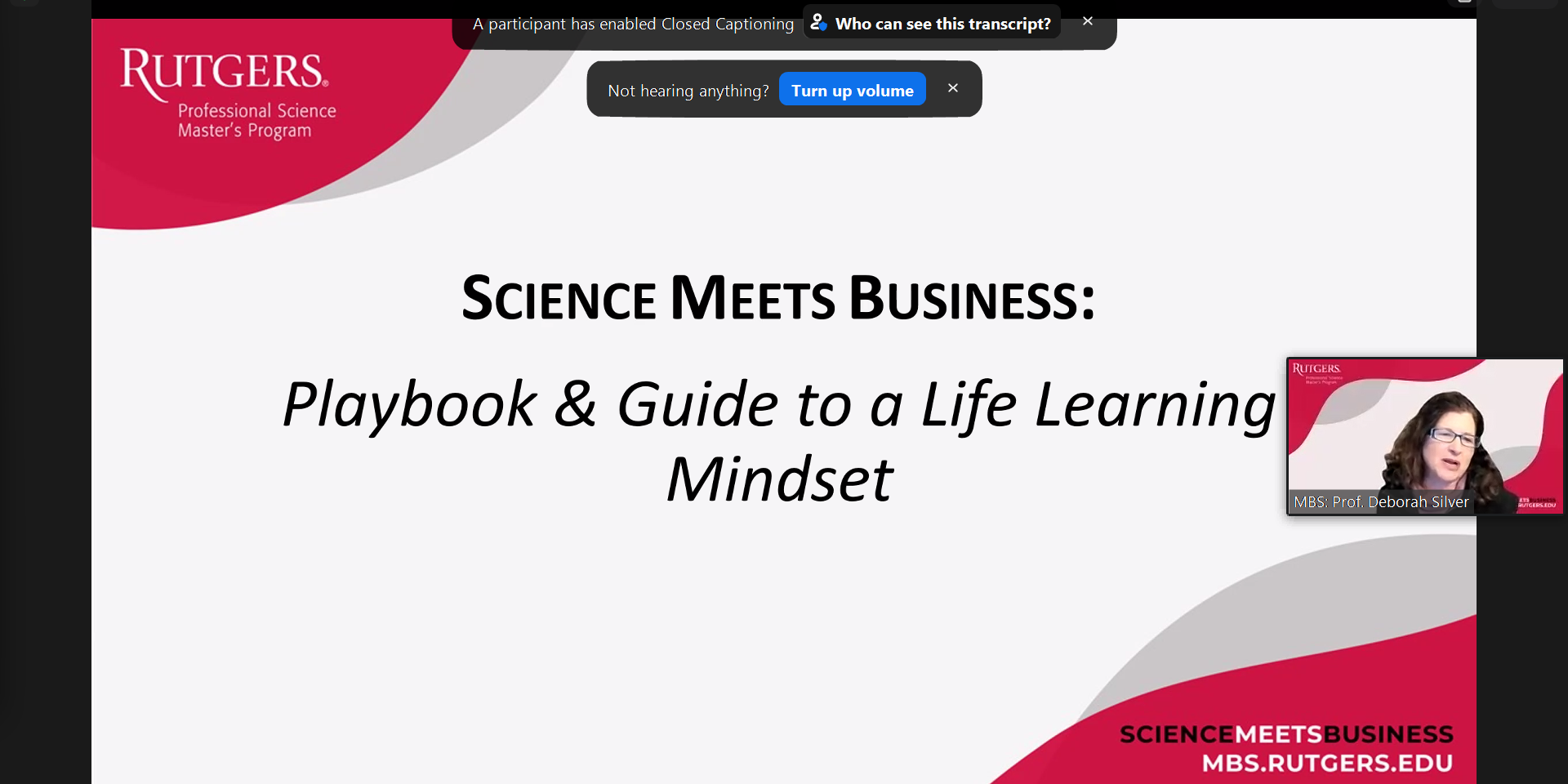 Executive director on zoom presenting slide