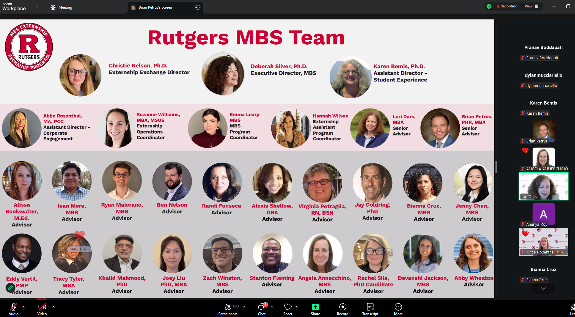 slide with rutgers mbs team