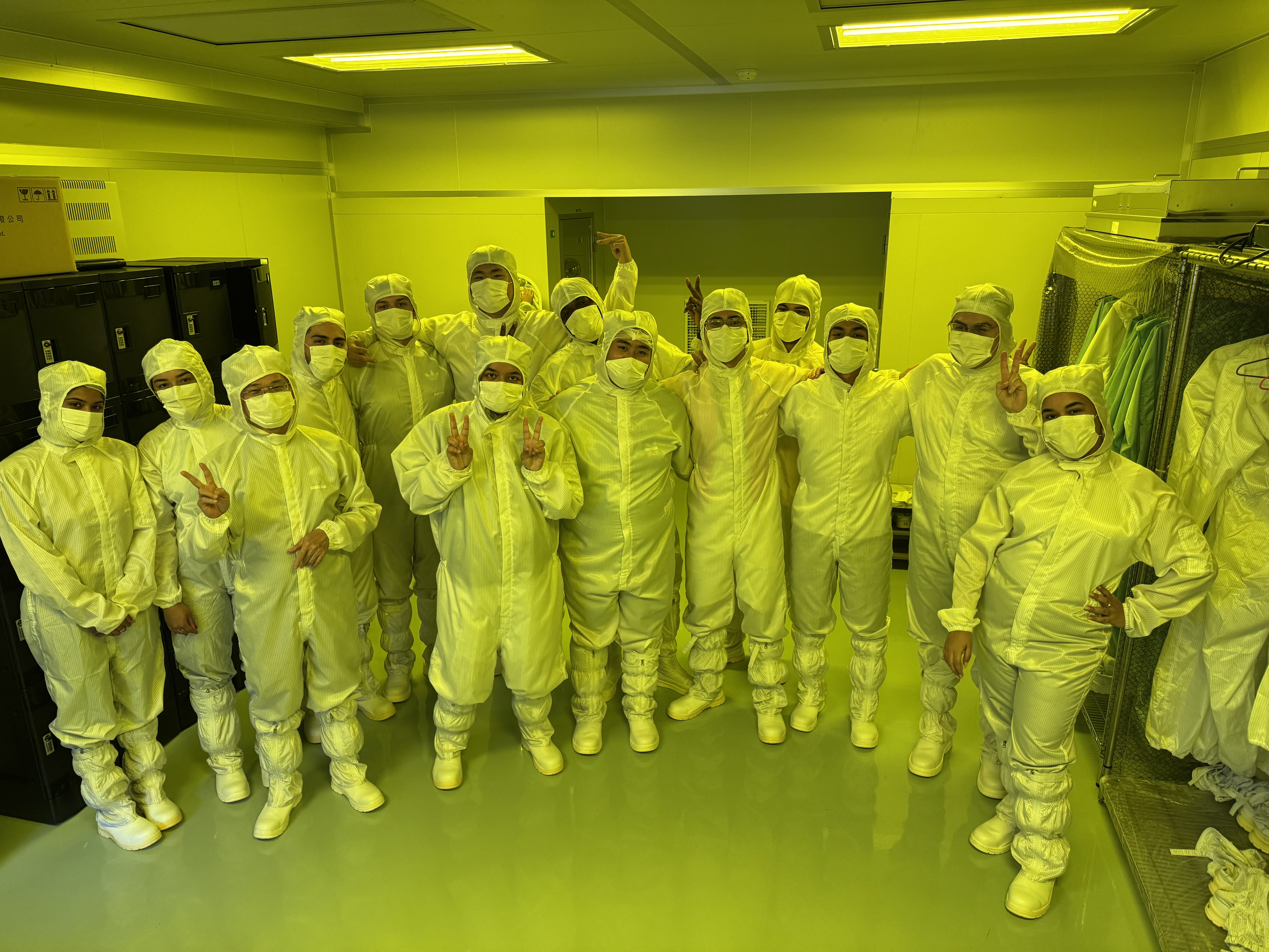 group wearing white suits