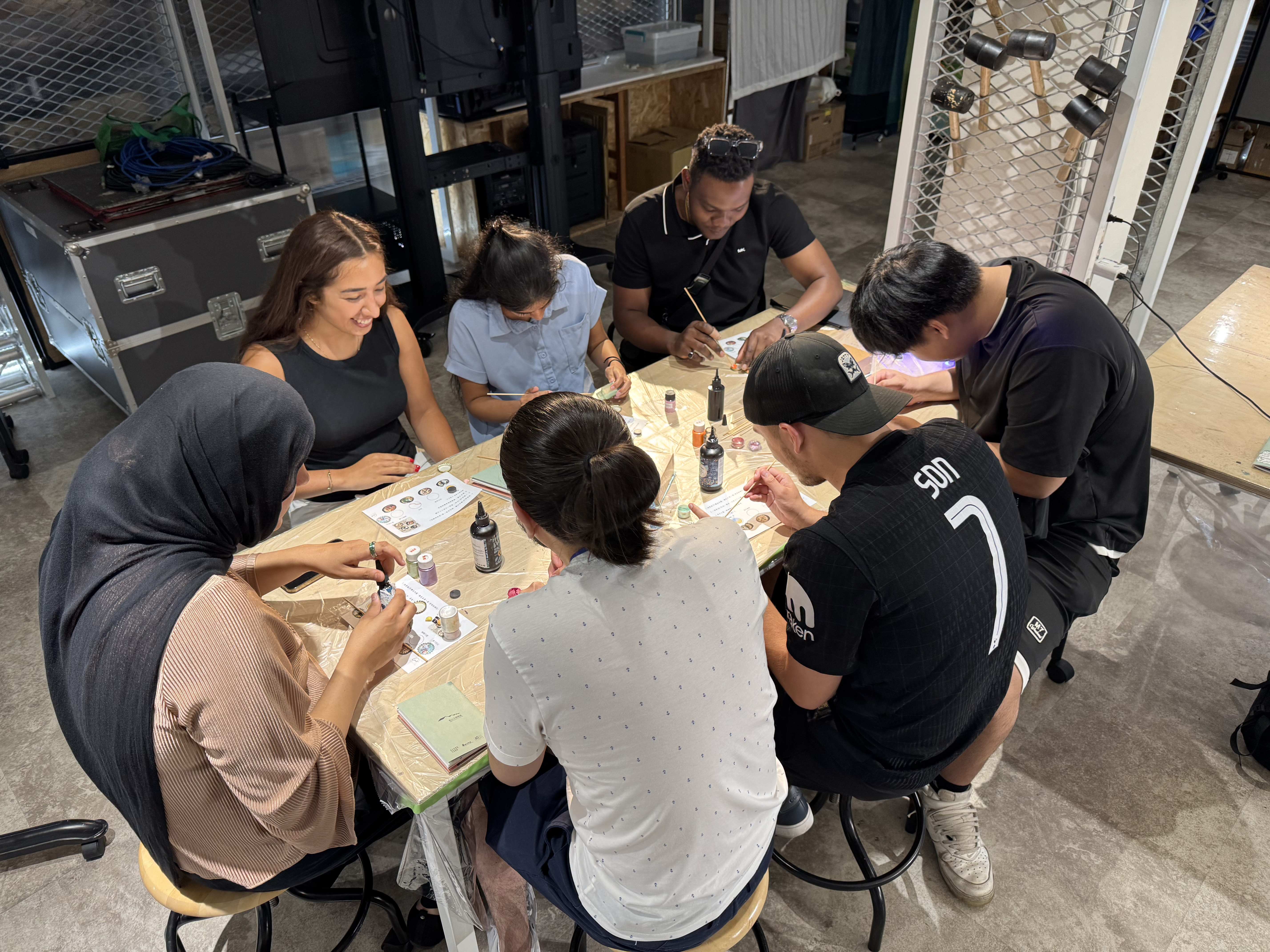 group of students working
