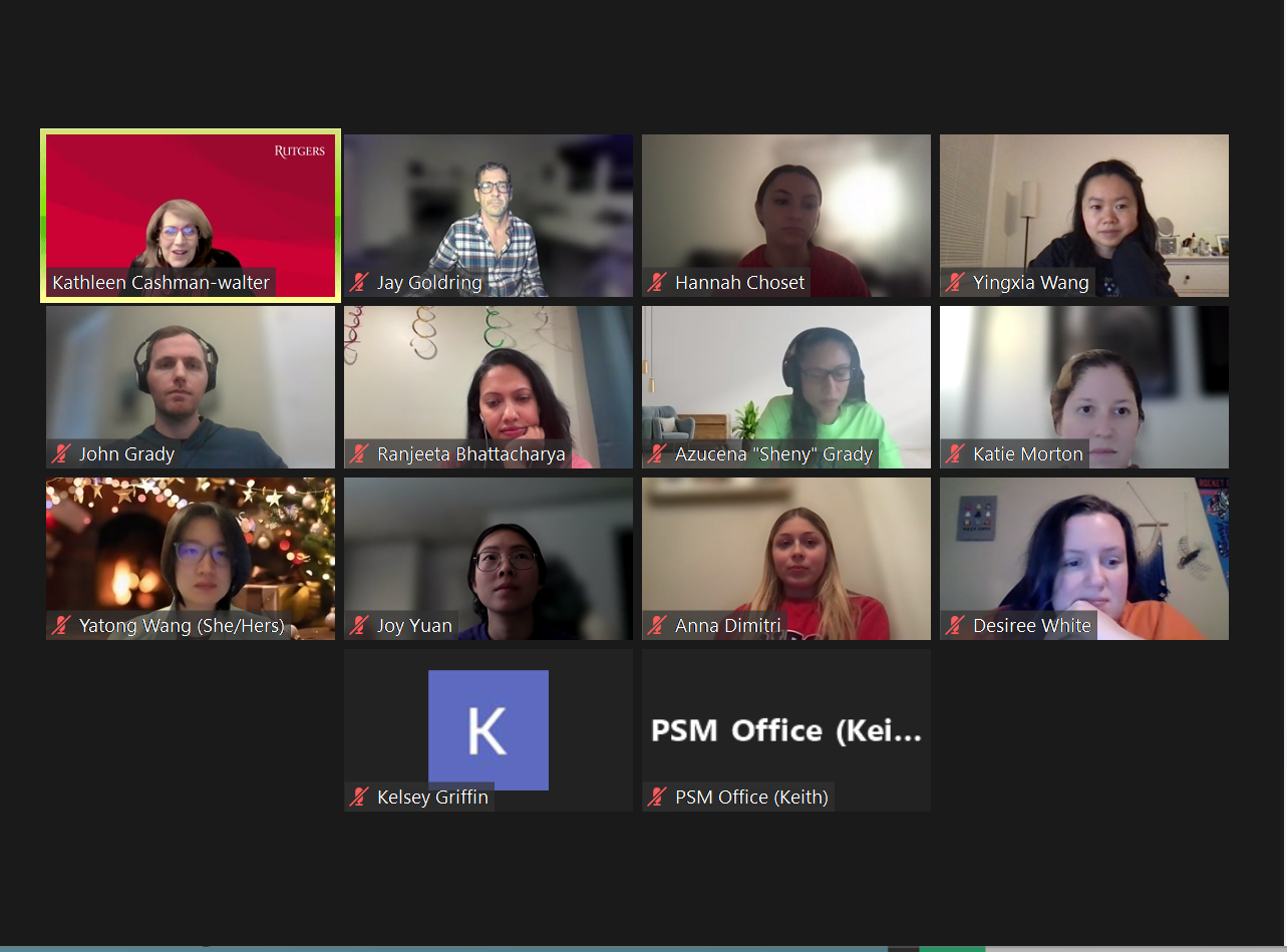 Zoom screen with attendees on video