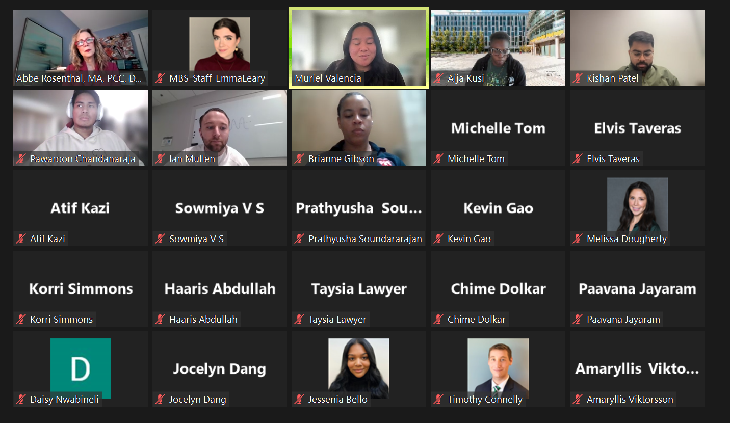 Zoom screen with attendees