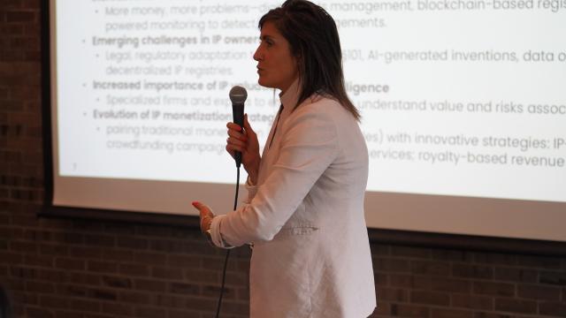 Woman presenting