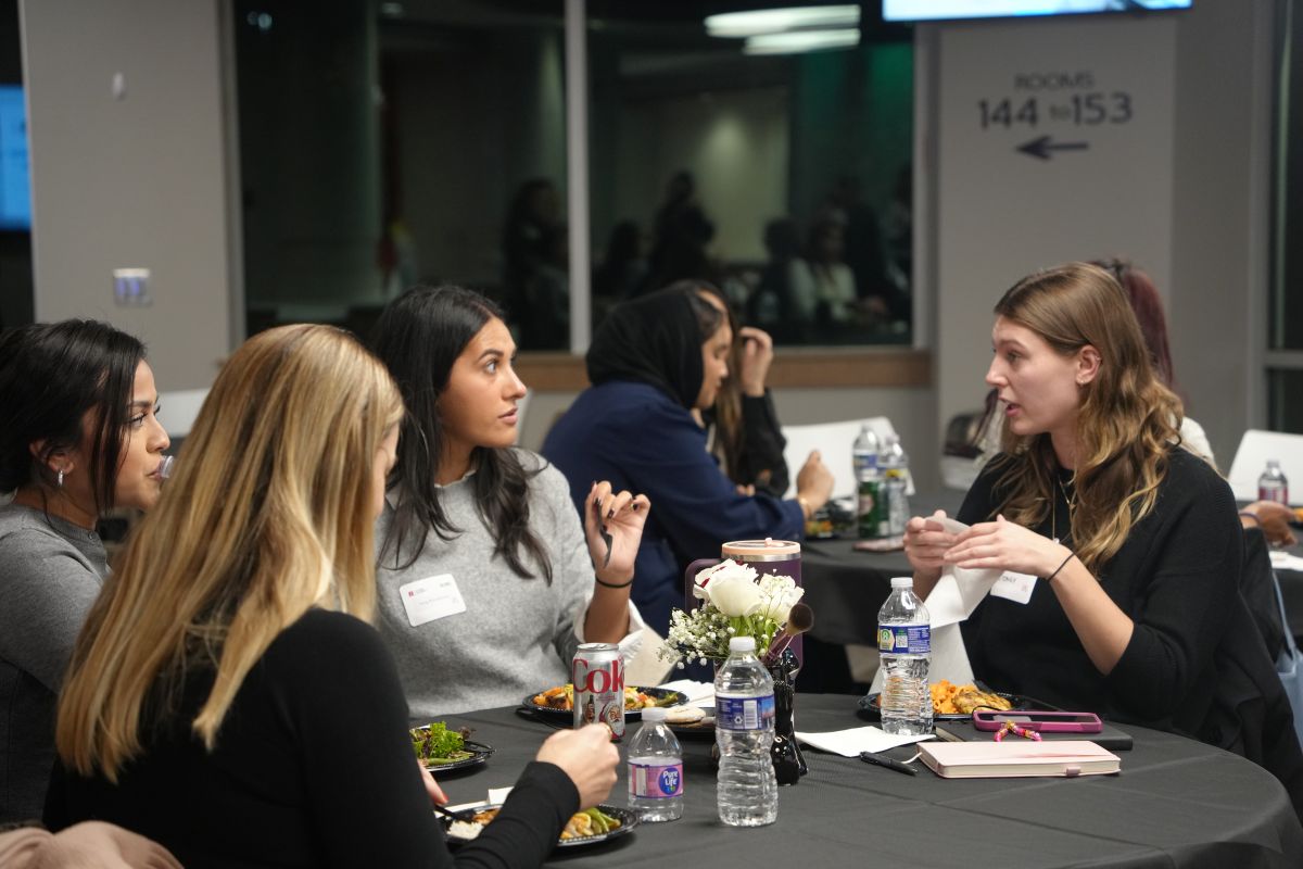 A group of girls having a conversation