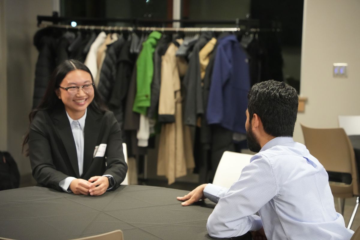 Two participants having a conversation