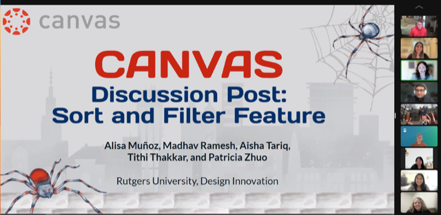 Opening slide to presentation reading Canvas Discussion Post: Sort and Filter feature