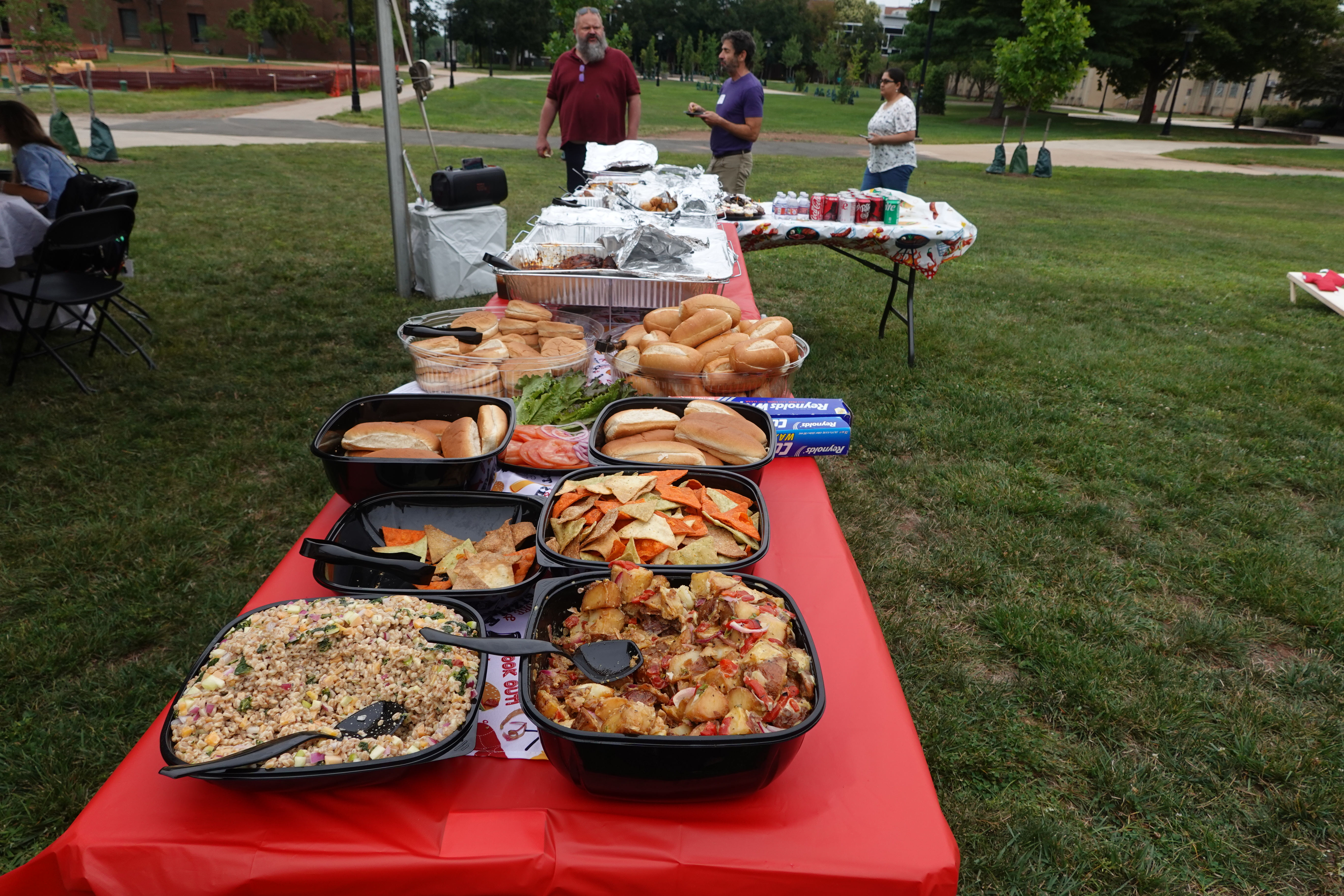 table full of food