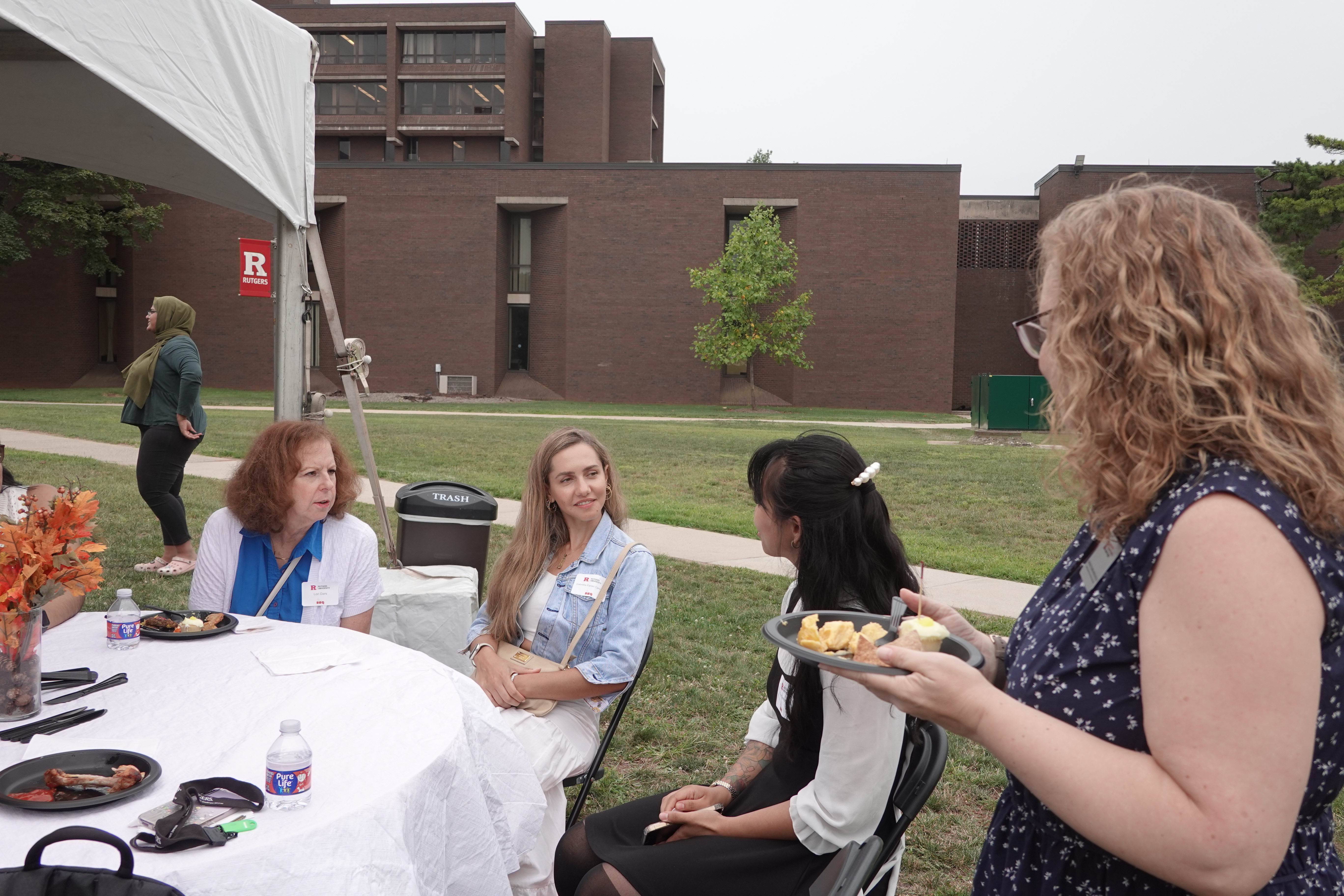 candid photo of people talking