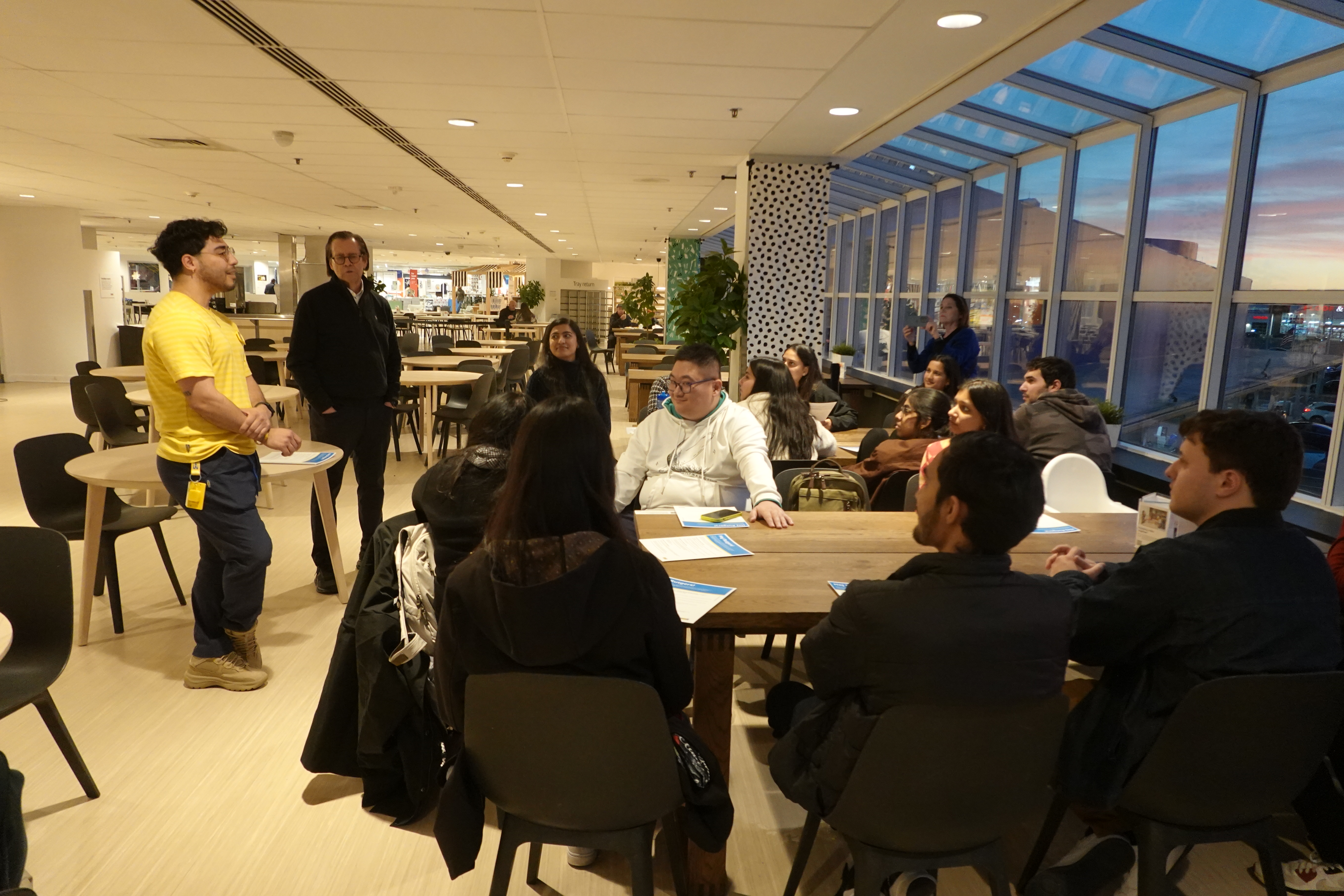 Group of students listening to the speaker