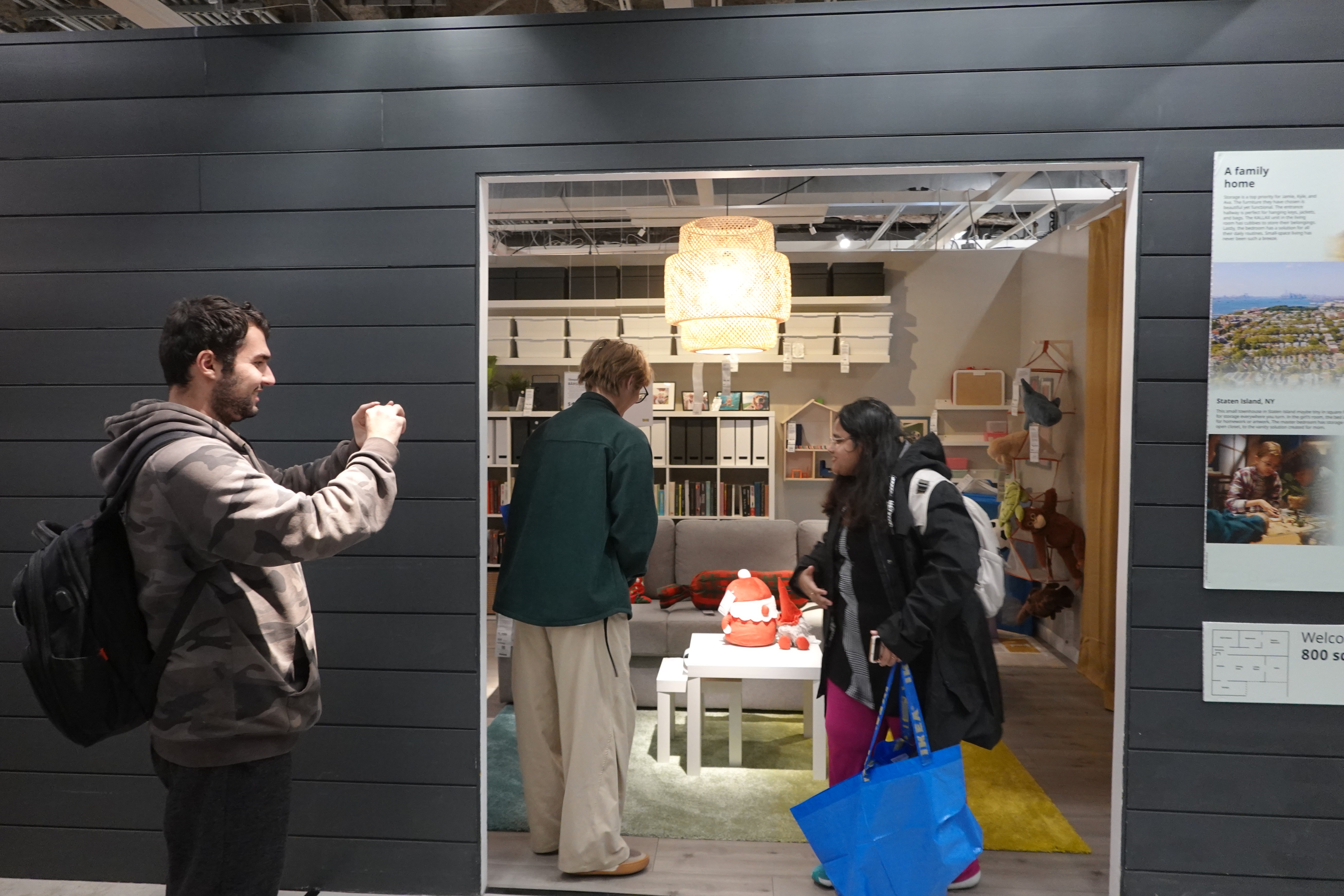 Student group taking photos at IKEA