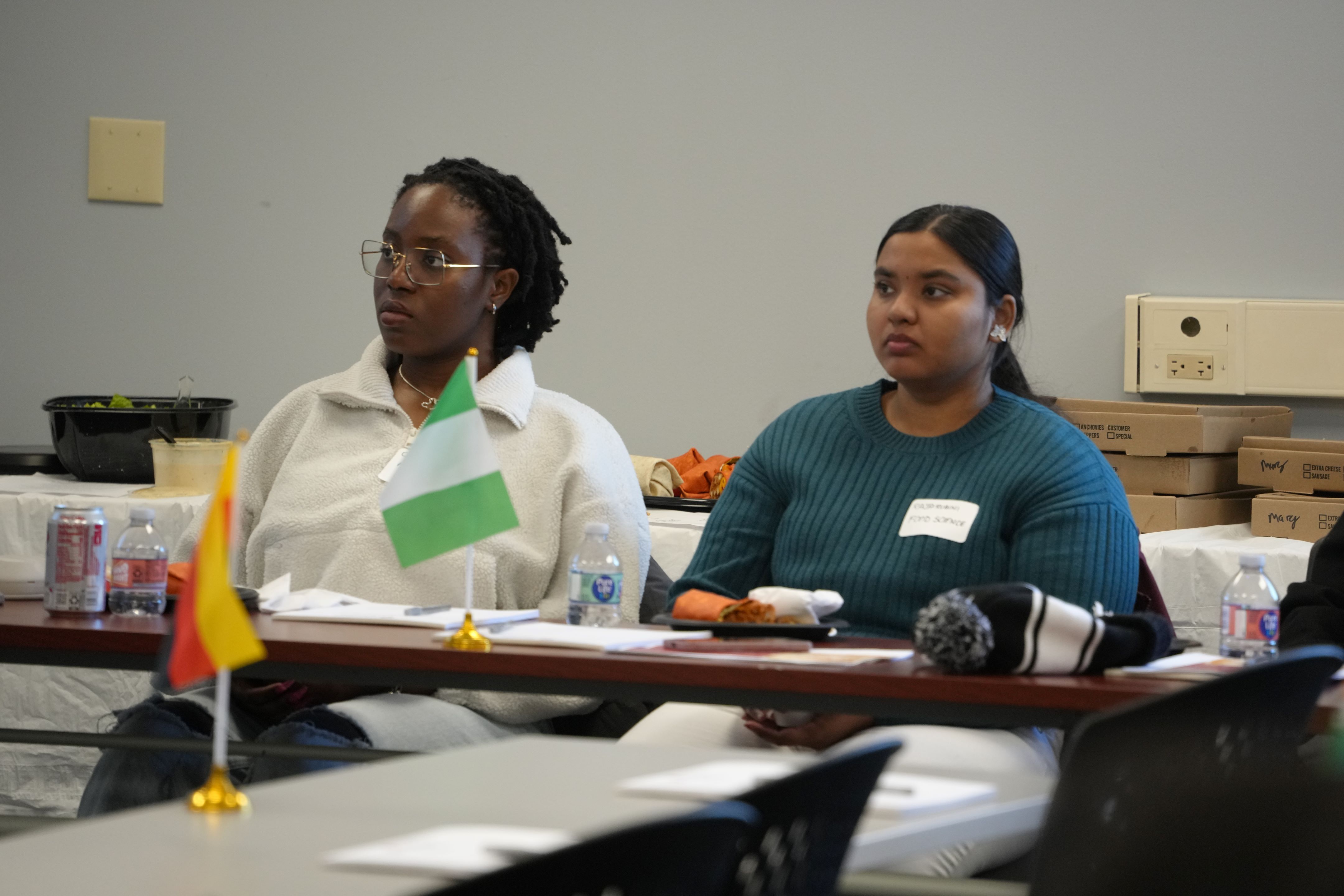 students sitting at table