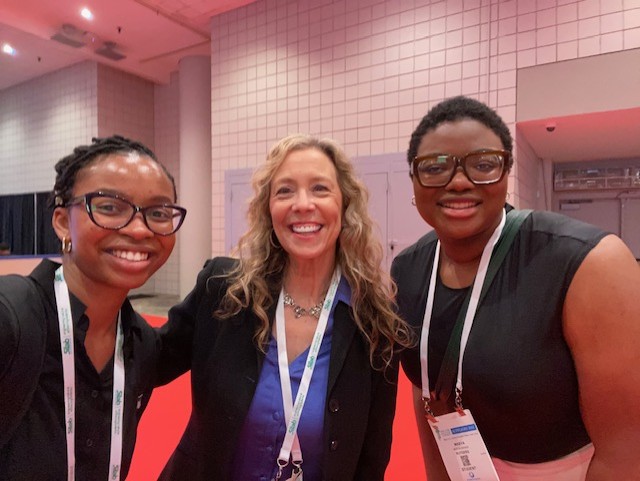 three women smiling