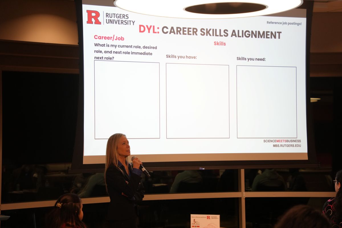 A professor conducting a Designing your life activity during orientation