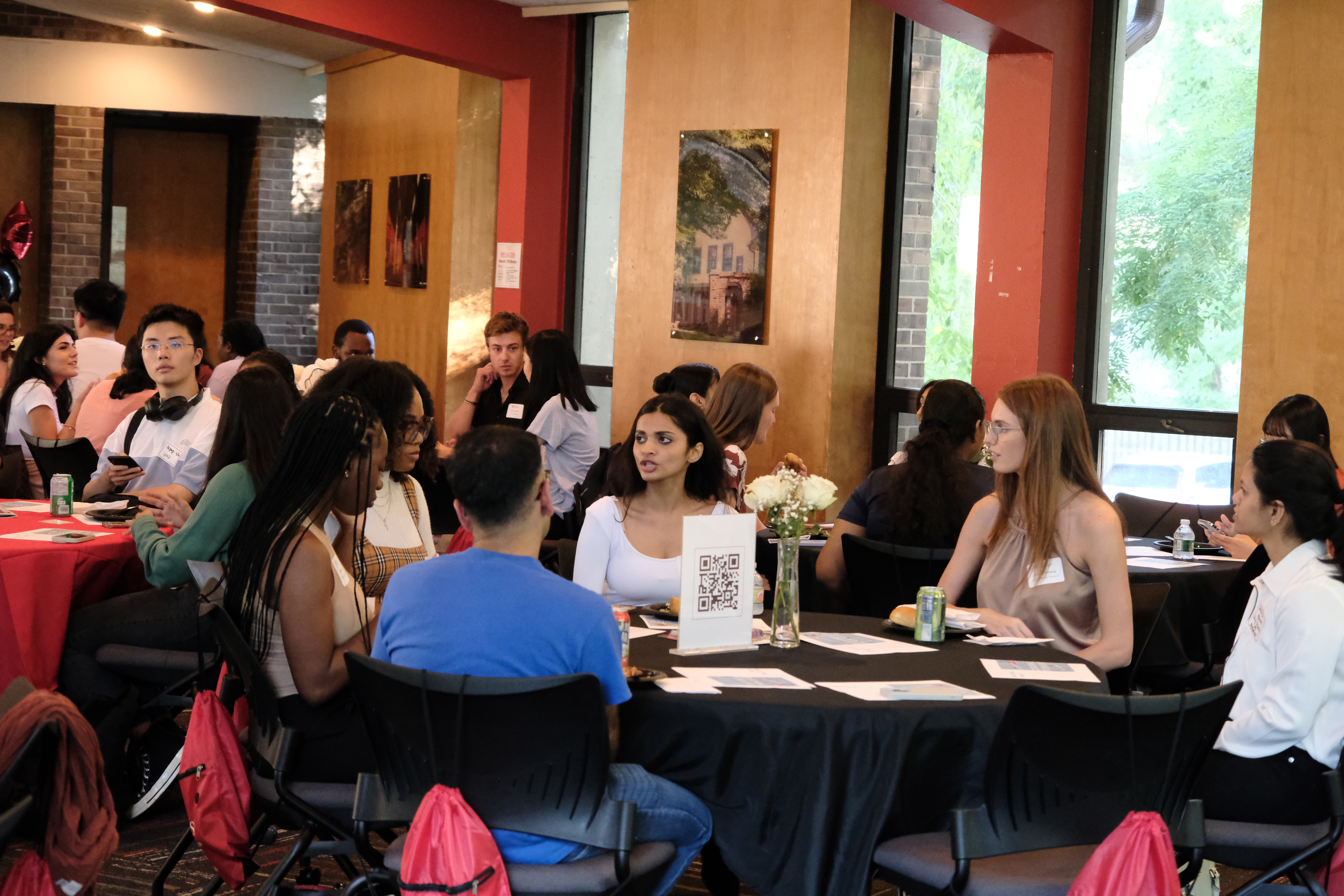 group of students sitting at table