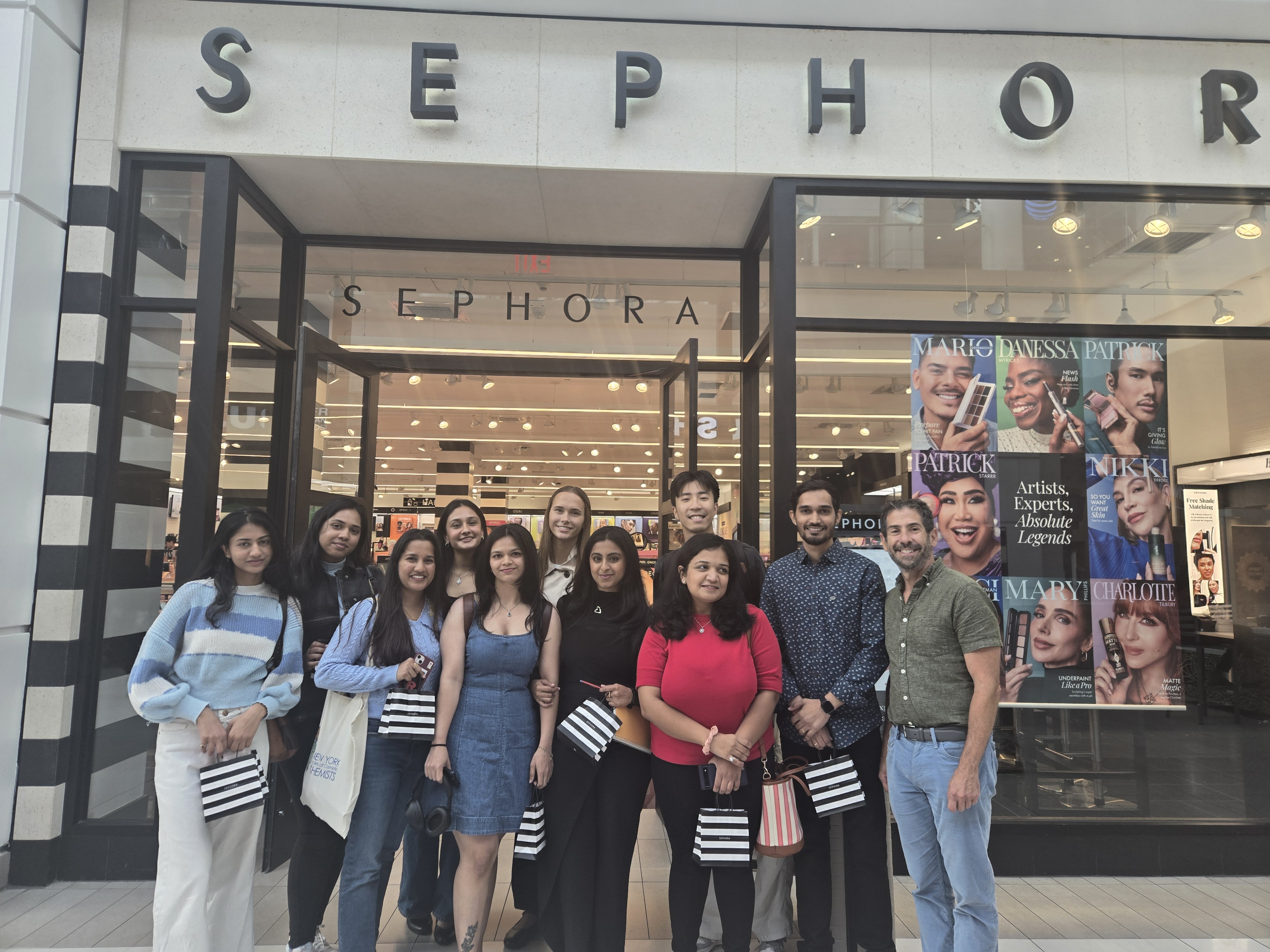 Group photo outside of Sephora
