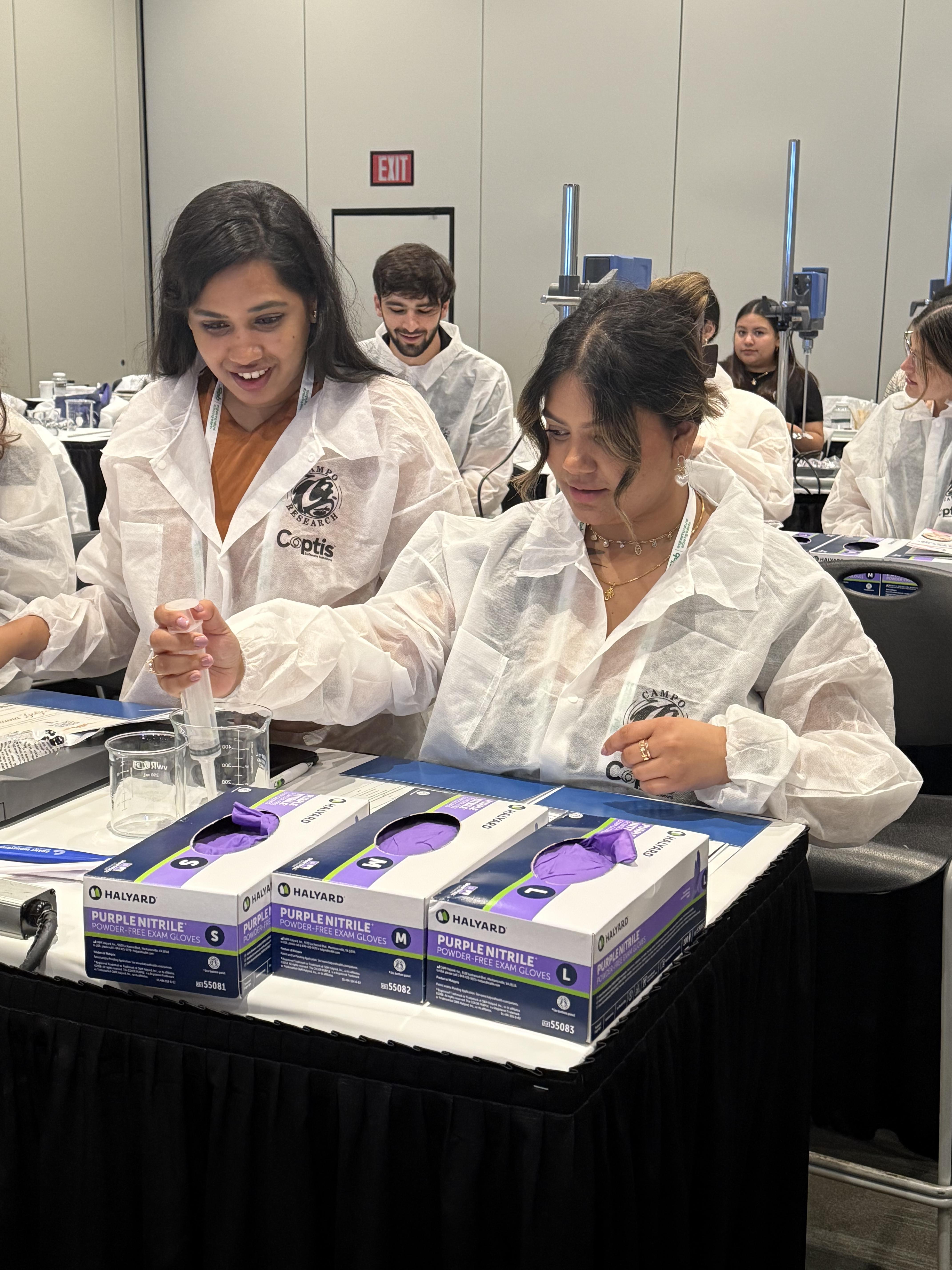 students in lab coats
