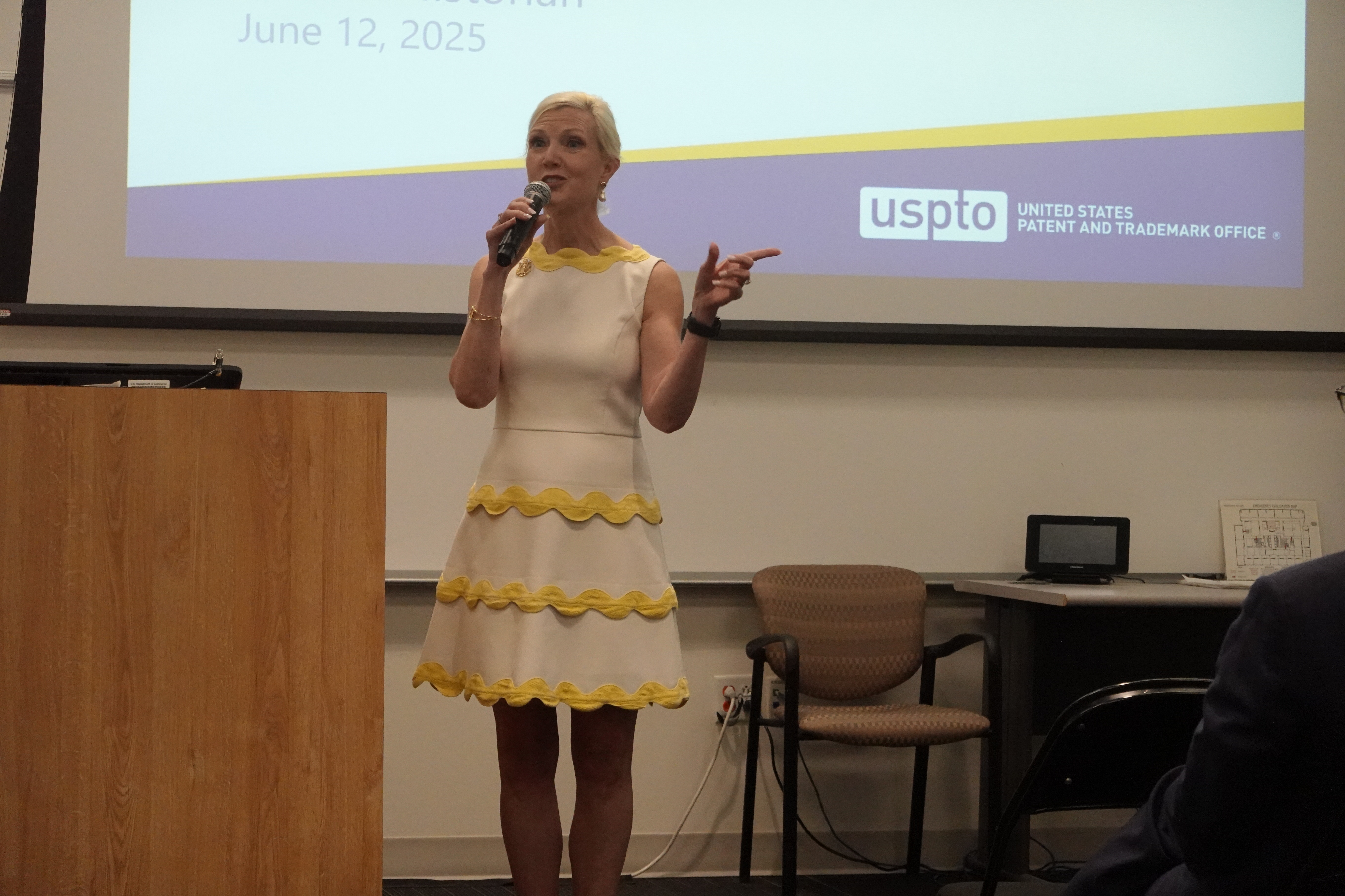 woman with microphone