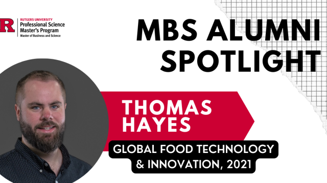 Graphic with title and photograph of MBS alumnus