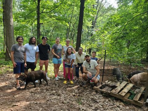 group of externs, advisor and mentors in the woods